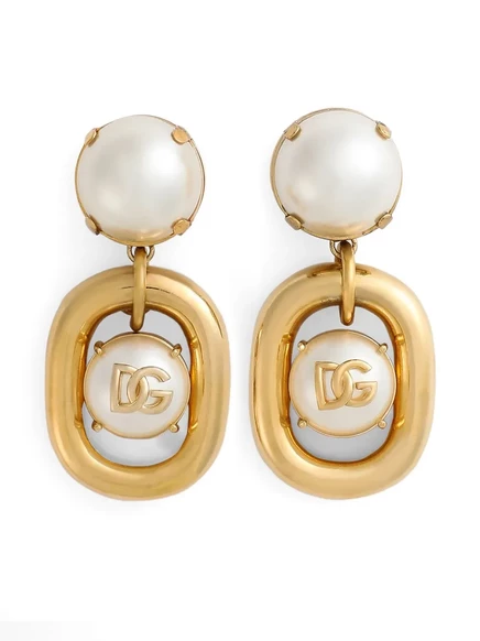 Женские серьги Dolce & Gabbana с логотипом, золотистые