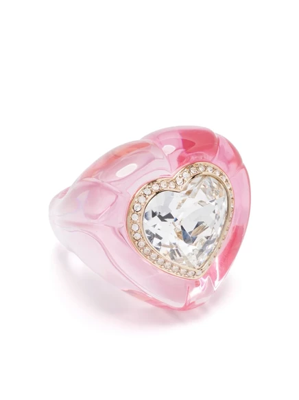 Женское кольцо swarovski dulcis с кристаллом‑сердцем, розовое