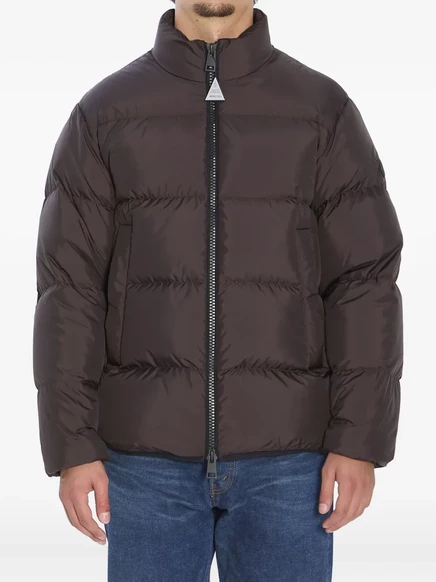 Стеганая куртка с нашивкой с логотипом Moncler brown