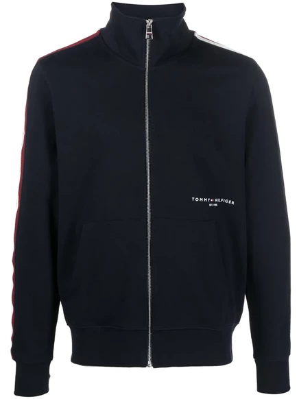 Мужская бомбер-куртка Tommy Hilfiger с логотипом, темно-синяя