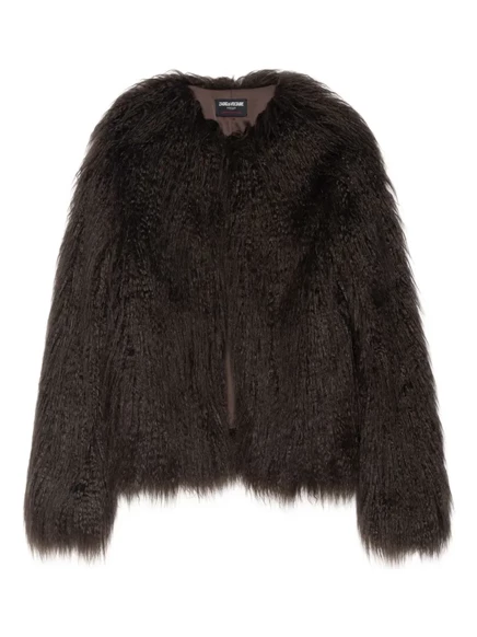 Женское короткое пальто Zadig & Voltaire из искусственного меха, коричневое
