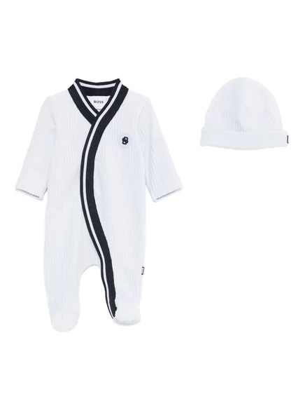 Комплект детской одежды BOSS с логотипом и нашивкой babygrow white