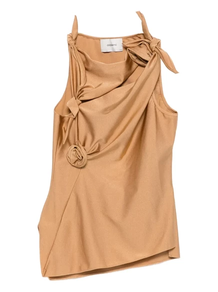 Женская блузка Coperni с розой, коричневая