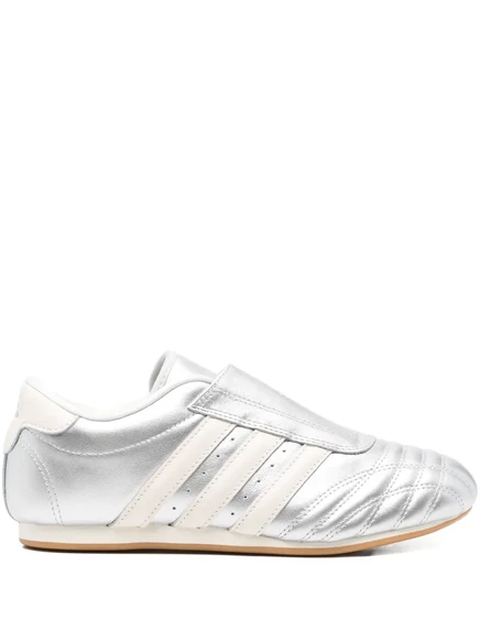 Женские кроссовки Adidas из металлизированной кожи, серебристые