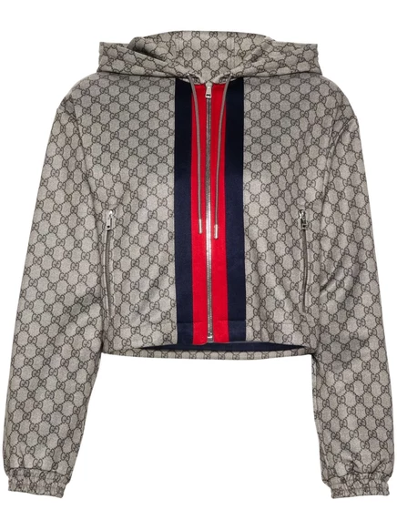 Женская укороченная куртка Gucci GG, коричневая