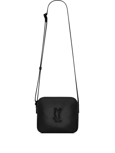 Мужская сумка Saint Laurent Niki Cube кожаная через плечо, черная