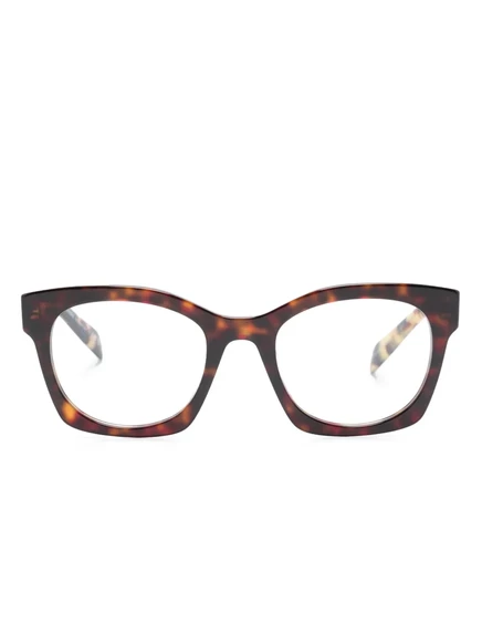 Очки Prada Eyewear в черепаховой оправе D-образной формы brown