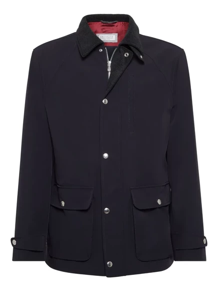 Мужская куртка Brunello Cucinelli на кнопках, синяя