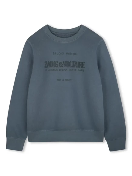 Детская толстовка с логотипом Zadig & Voltaire grey