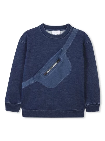 Детская толстовка Marc Jacobs Kids с карманом, синяя