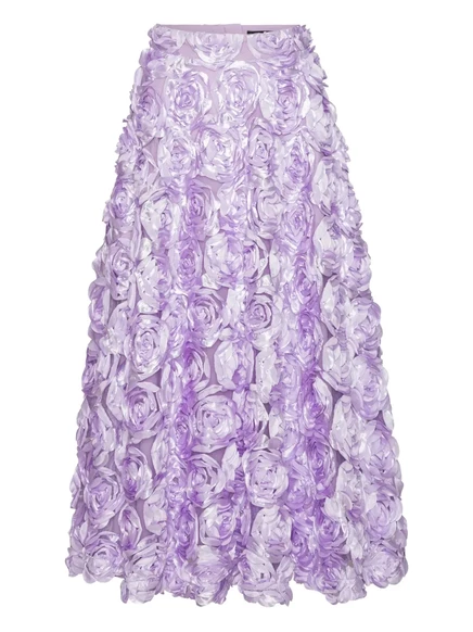 Юбка миди, украшенная розами ROTATE BIRGER CHRISTENSEN purple