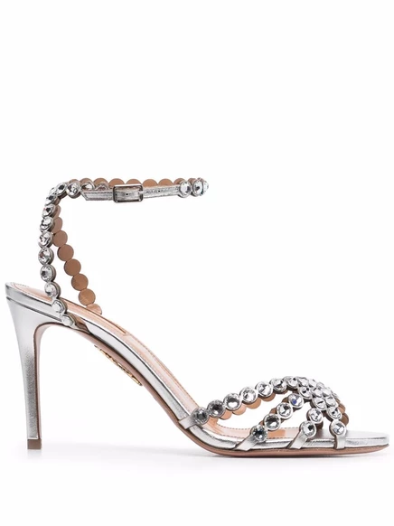 Сандалии Aquazzura Tequila 85 мм silver