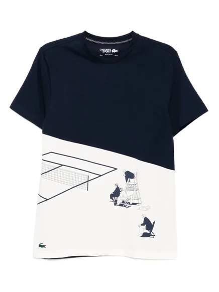 Футболка с графическим рисунком Lacoste tennis heritage blue