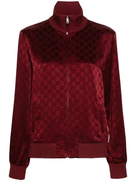 Женская куртка Gucci с жаккардовым узором GG, красная