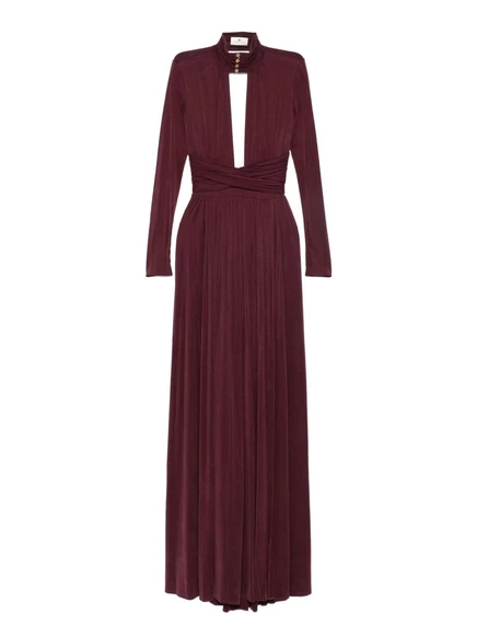 Макси-платье Elisabetta Franchi с замочной скважиной и имитацией шеи red