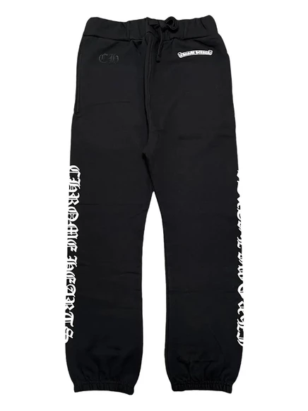 Мужские спортивные штаны Chrome Hearts с логопринтом, черные