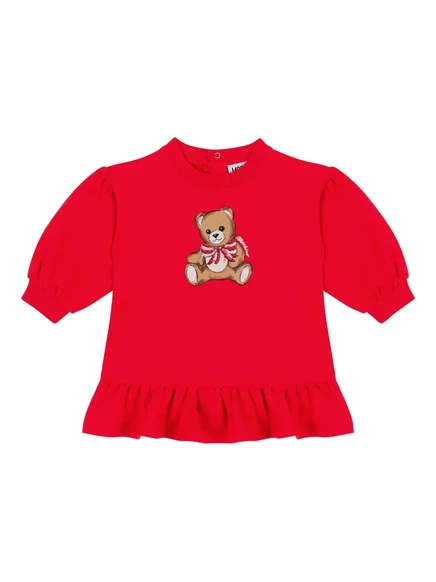 Детское платье с оборками и плюшевым мишкой от Moschino