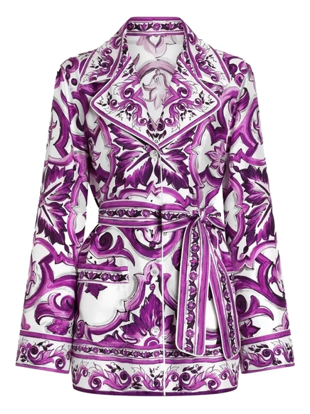 Женская шелковая рубашка Dolce & Gabbana, фиолетовая