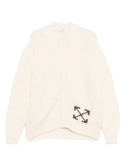 Мужской кардиган Off-White с мотивом Arrows, светло-бежевый