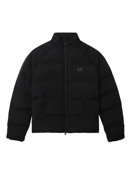 Мужская стеганая куртка Fred Perry с логотипом лаврового венка, черная