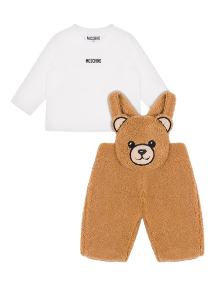 Детский комплект MOSCHINO Kids для мальчиков с аппликацией медвежонка, белый