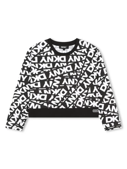 Хлопковая футболка с логотипом Dkny Kids black