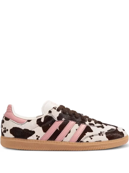 Женские кеды Adidas Samba OG с коровьим принтом, белые
