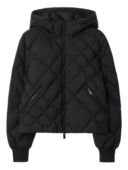 Женский пуховик Burberry Delley Check-stitch, черный