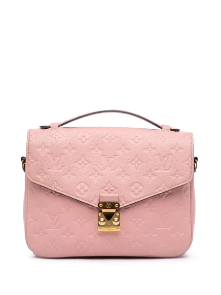 Сумка Louis Vuitton, бывшая в употреблении в 2019 году, с монограммой Empreinte Pochette Metis pink