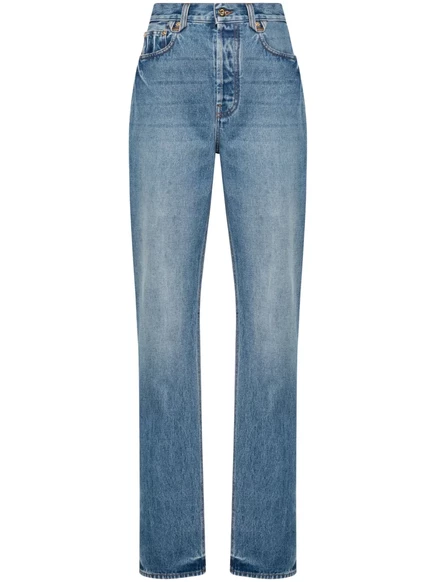 Прямые джинсы с высокой посадкой от Jacquemus Le De-Nimes Droit blue