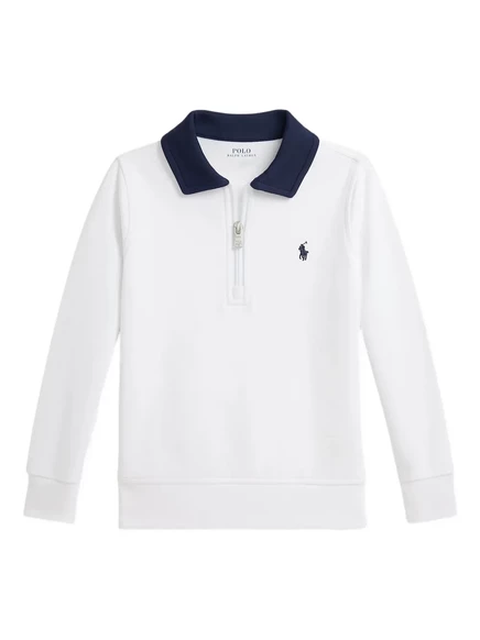 Мальчиковое поло Polo Ralph Lauren Kids с молнией, белое