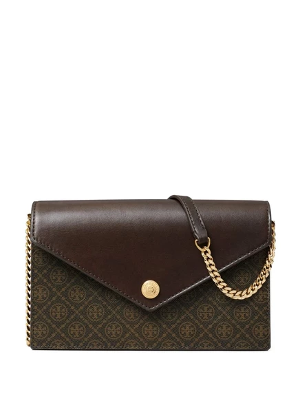 Женская мини-сумка Tory Burch T-monogram, коричневая