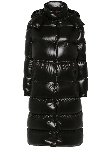 Женское стеганое пальто Moncler Cavettaz с капюшоном, черное