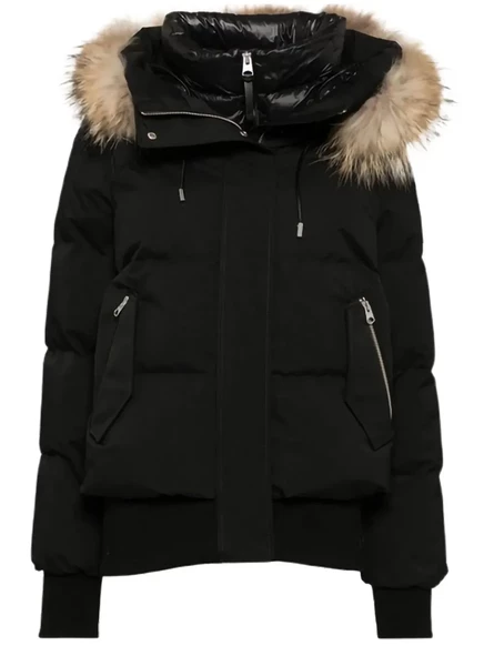 Женский пуховик Mackage с меховой отделкой капюшона, черный