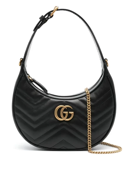 Сумка через плечо Gucci mini GG Marmont в форме полумесяца black