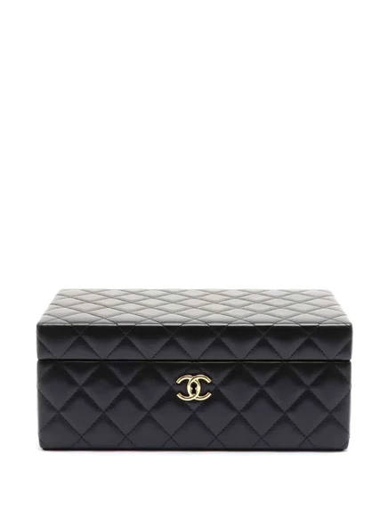 Шкатулка CHANEL Pre-Owned кожаная для украшений, черная