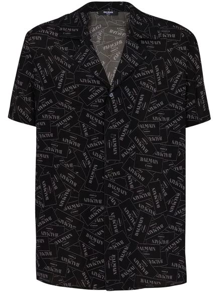 Рубашка с логотипом Balmain black