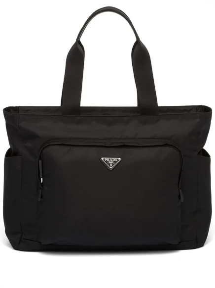 Сумка-тоут из переработанной сафьяновой кожи Prada black
