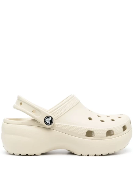 Женские сабо Crocs на платформе, бежевые