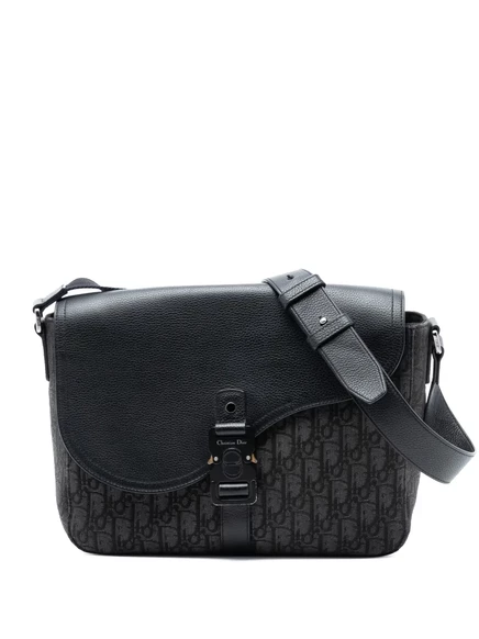 Сумка Christian Dior Pre-Owned Medium Oblique Saddle, черная