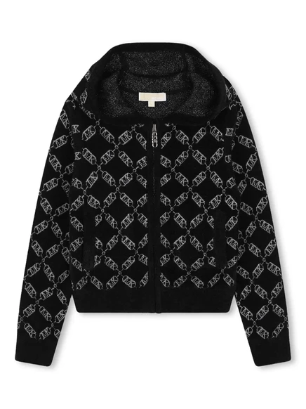 Детский кардиган Michael Kors Kids с капюшоном, черный
