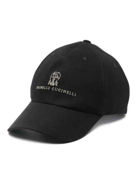 Мужская кепка Brunello Cucinelli с логотипом, черная