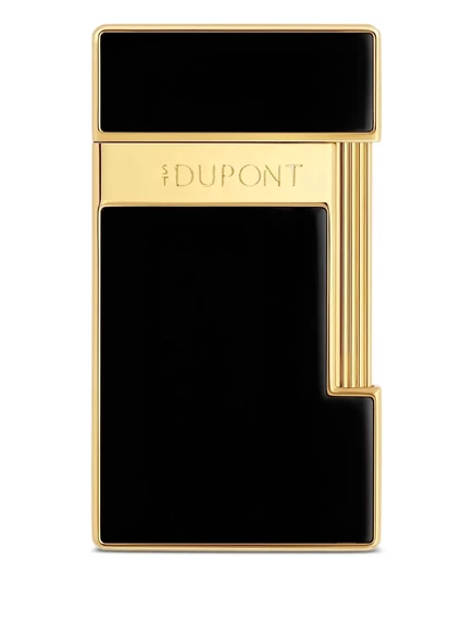 Зажигалка S. T. Dupont Slimmy лакированная с гравировкой, черная