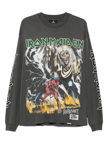 Футболка с изображением Iron Maiden Number of the Beast grey
