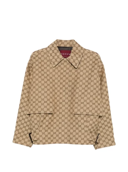 Женская куртка Gucci с монограммой, бежевая