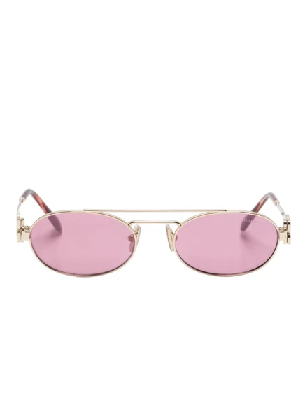 Солнцезащитные очки в овальной оправе с логотипом Miu Miu Eyewear и надписью pink