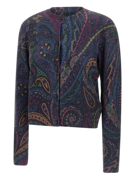 Женский кардиган Etro с узором пейсли, синий