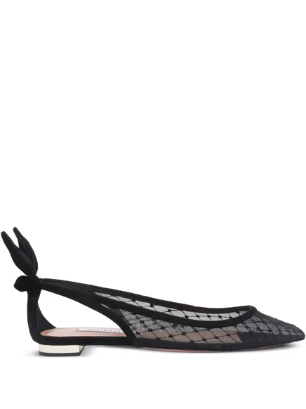 Кружевные балетки Aquazzura black