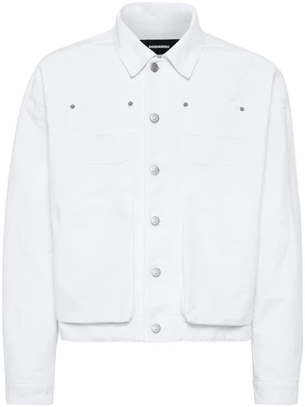 Мужская джинсовая куртка DSquared2, белая