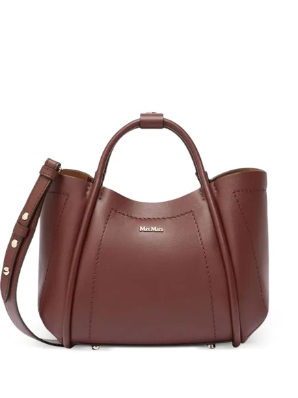 Женская сумка Max Mara из кожи, бордовая